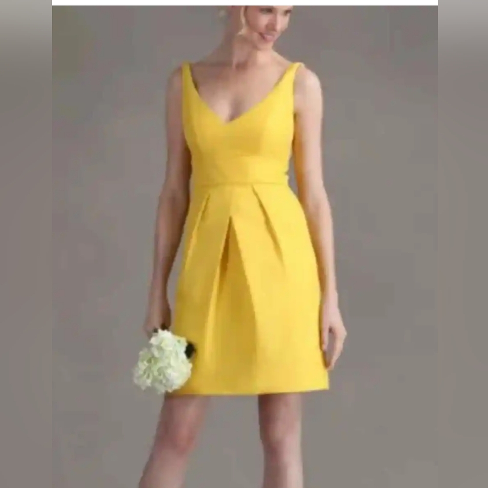 Jenny Yoo Collection Retroatyle Like New Yellow sleeveless a line dress, size 2